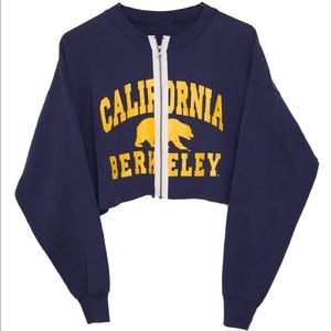 Custom Vintage California Berkley Zipper Cropped Crewneck